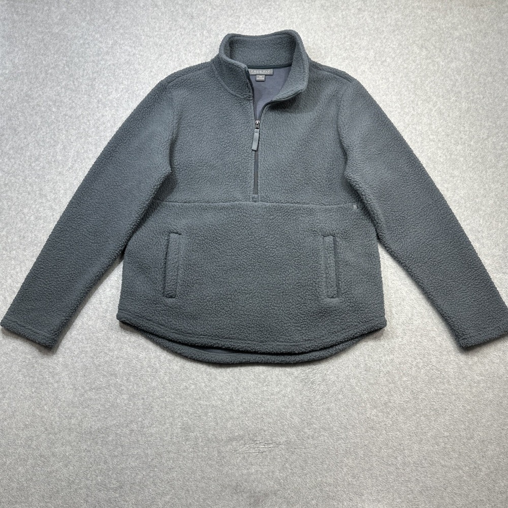 Free Fly Sherpa Fleece Pullover Women Medium Blue 1/2 Zip Outdoor Cozy Bamboo
